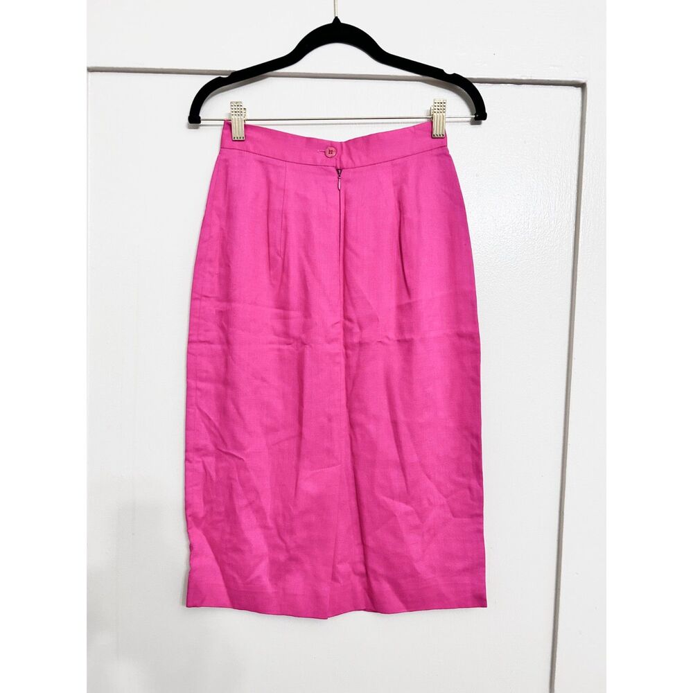 Vintage Hot pink 80s Lined Midi Pencil Skirt - Size XS - Picture 2 of 7